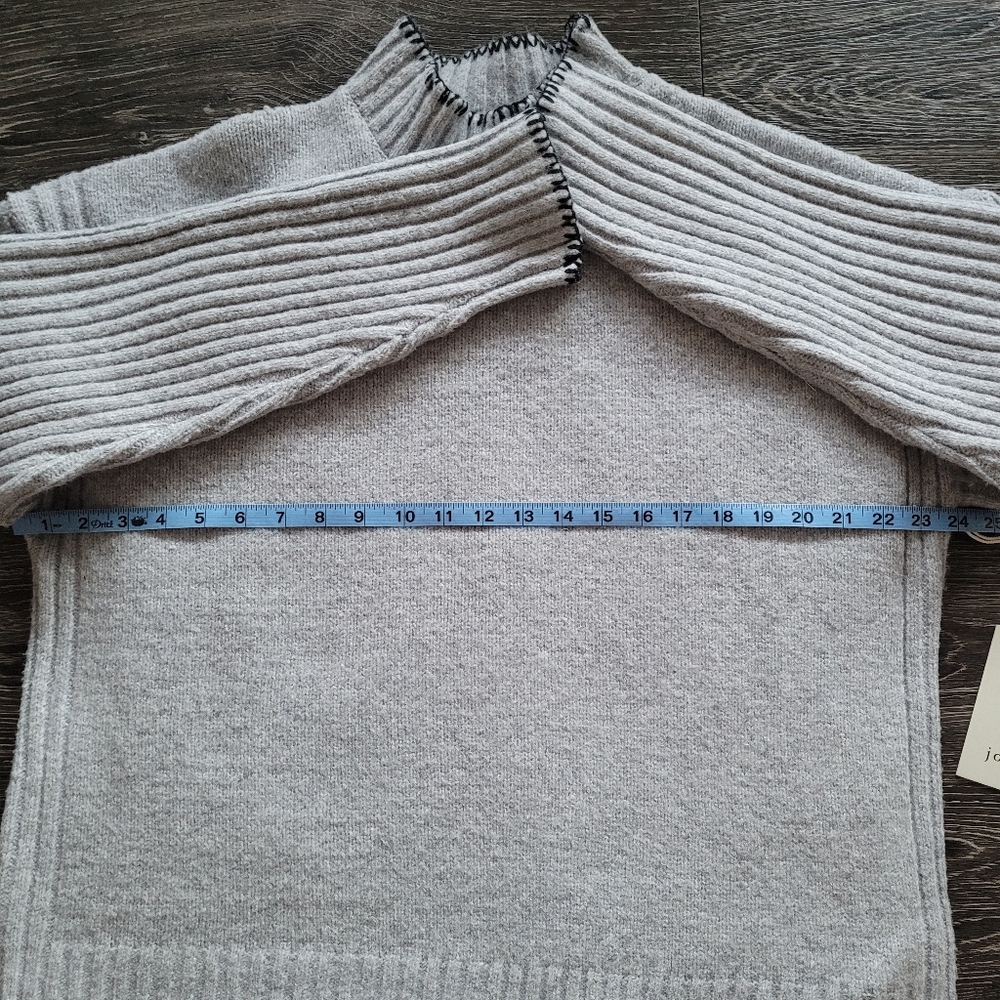 NWT Joie Supersoft Oversized Fit Sweater With A Blanket Stitch In Dove Grey Sz L - Picture 3 of 7